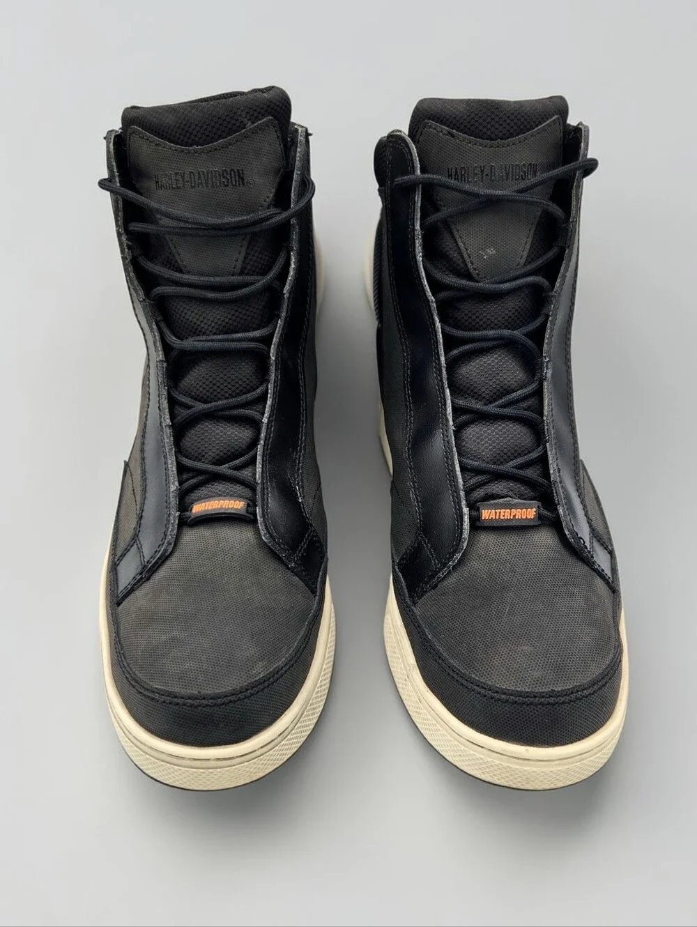 Harley Davidson Vardon Ankle Rididng Boot Black Leather Canvas  11.5 Waterproof